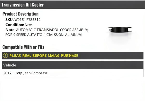 Automatic Transmission Cooler Assembly for Jeep Compass-0
