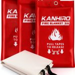 kanhiro Emergency Fire Blanket for Home Kitchen (4 Pack, 40 in X 40 in), Emergency Silicone Fire Blanket-0