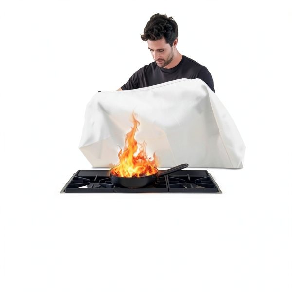 Fire Blanket Emergency for Home Kitchen - 40"x40" Fireproof Safety Protection Fiberglass Flame Retardant Blankets Survival Essential Kit for House Car Camping Outdoor Fireplace Grill BBQ - 4 Pack-1