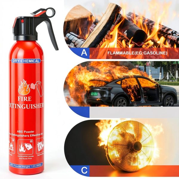 Fire Extinguisher 4 Pack ABC 600ml Dry Chemical Bracket for Vehicle-2