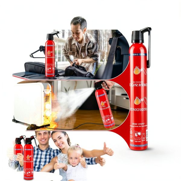 Fire Extinguisher 4 Pack ABC 600ml Dry Chemical Bracket for Vehicle-3