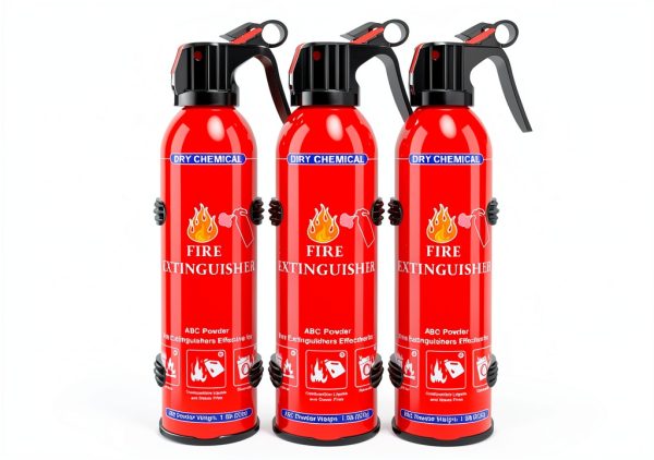 Fire Extinguisher 4 Pack ABC 600ml Dry Chemical Bracket for Vehicle-0