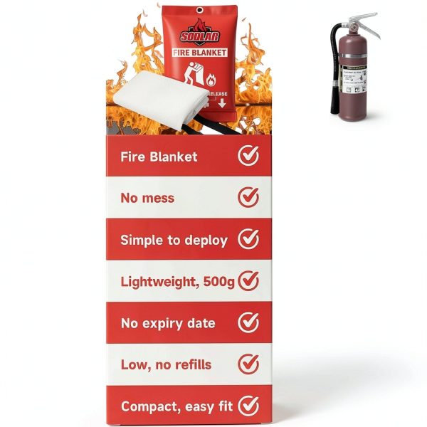 Fire Blanket Emergency for Home Kitchen - 40"x40" Fireproof Safety Protection Fiberglass Flame Retardant Blankets Survival Essential Kit for House Car Camping Outdoor Fireplace Grill BBQ - 4 Pack-5