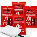 Fire Blanket Emergency for Home Kitchen - 40"x40" Fireproof Safety Protection Fiberglass Flame Retardant Blankets Survival Essential Kit for House Car Camping Outdoor Fireplace Grill BBQ - 4 Pack-0