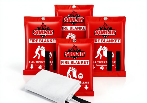 Fire Blanket Emergency for Home Kitchen - 40"x40" Fireproof Safety Protection Fiberglass Flame Retardant Blankets Survival Essential Kit for House Car Camping Outdoor Fireplace Grill BBQ - 4 Pack-0