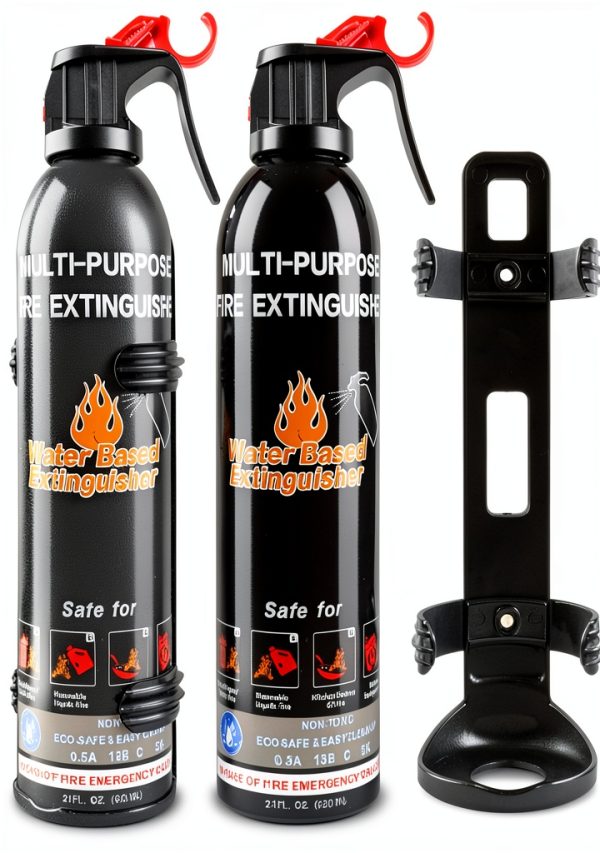 Fire Extinguisher 2 Pack Portable Aluminum Alloy with Wall Mount-0