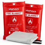 Heavy-Duty Emergency Fire Blanket, 2 Pack – Fireproof Fiberglass Blanket for Kitchen, Home, Car, Grill, Fireplace, Camping, Heat Shield, Grease Fires, Emergency Fire Suppression-0