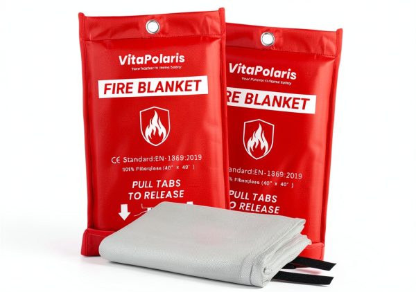 Heavy-Duty Emergency Fire Blanket, 2 Pack – Fireproof Fiberglass Blanket for Kitchen, Home, Car, Grill, Fireplace, Camping, Heat Shield, Grease Fires, Emergency Fire Suppression-0
