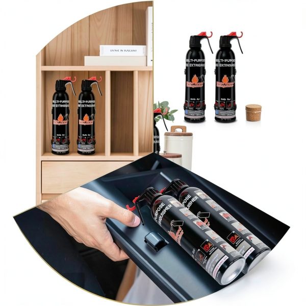 Fire Extinguisher 2 Pack Portable Aluminum Alloy with Wall Mount-4