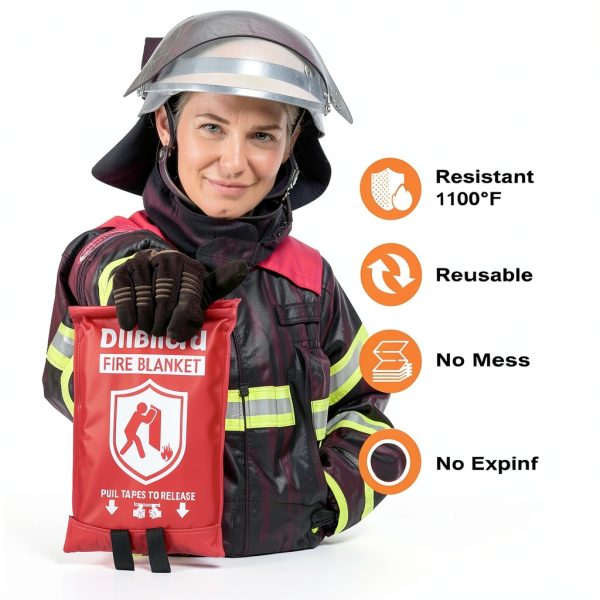 DIBBATU Fire Blanket for Home and Kitchen, Fire Blankets Emergency for Home, Emergency Fire Blankets Retardant for House, Fireproof Blanket, Survival FireBlanket for Kitchen,Fireplace, Grill, BBQ-5