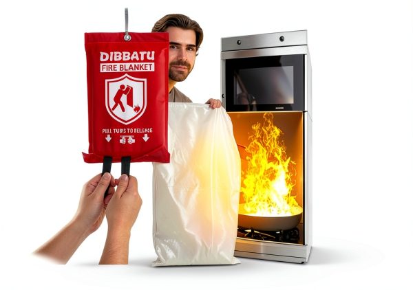 DIBBATU Fire Blanket for Home and Kitchen, Fire Blankets Emergency for Home, Emergency Fire Blankets Retardant for House, Fireproof Blanket, Survival FireBlanket for Kitchen,Fireplace, Grill, BBQ-4